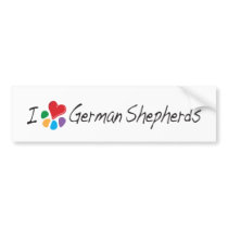 Animal Lover_I Heart German Shepherds bumper stickers