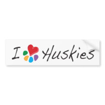 Animal Lover_I Heart Huskies bumper stickers