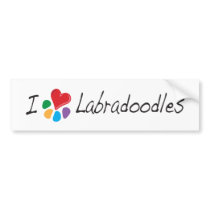 Animal Lover_I Heart Labradoodles bumper stickers