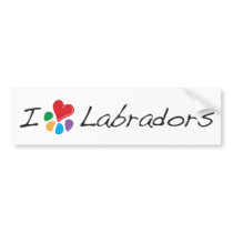 Animal Lover_I Heart Labradors bumper stickers