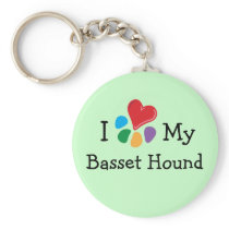Animal Lover_I Heart My Basset Hound keychains