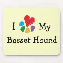 Animal Lover_I Heart My Basset Hound mousepads