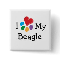 Animal Lover_I Heart My Beagle buttons