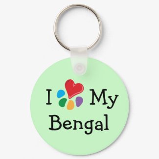Animal Lover_I Heart My Bengal keychain