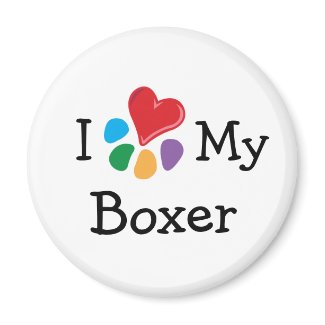 Animal Lover_I Heart My Boxer magnet