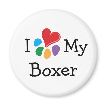 Animal Lover_I Heart My Boxer magnets by Artful_Animalz Animal Lover_I Heart My Boxer magnets