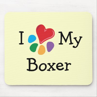 Animal Lover_I Heart My Boxer Mouse Mat by Artful_Animalz