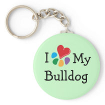 Animal Lover_I Heart My Bulldog keychains