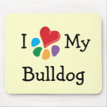 Animal Lover_I Heart My Bulldog Mouse Pads