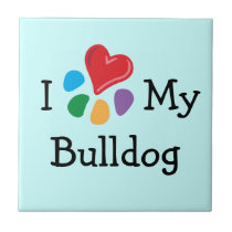 Animal Lover_I Heart My Bulldog tiles