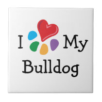 Animal Lover_I Heart My Bulldog tiles