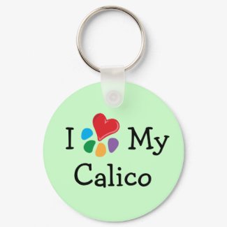 Animal Lover_I Heart My Calico keychain
