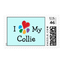 Animal Lover_I Heart My Collie postage stamps
