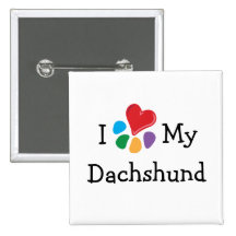 Animal Lover_I Heart My Dachshund Buttons