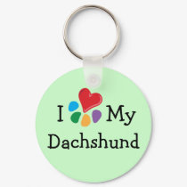 Animal Lover_I Heart My Dachshund keychains by Artful_Animalz Animal Lover_I Heart My Dachshund keychains
