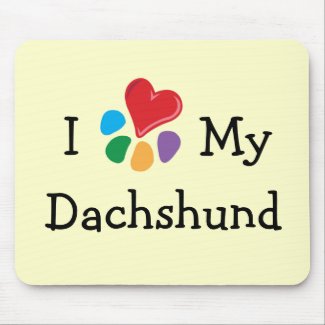 Animal Lover_I Heart My Dachshund mousepad