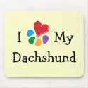 Animal Lover_I Heart My Dachshund mousepads by Artful_Animalz Animal Lover_I Heart My Dachshund mousepads