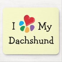 Animal Lover_I Heart My Dachshund mousepads