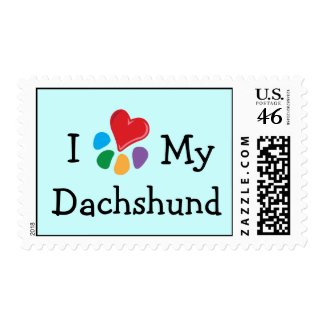 Animal Lover_I Heart My Dachshund postage stamp