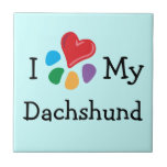 Animal Lover_I Heart My Dachshund Ceramic Tile