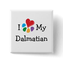 Animal Lover_I Heart My Dalmatian buttons