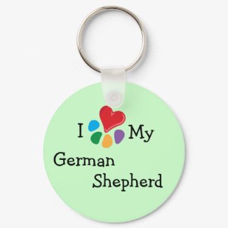 Animal Lover_I Heart My German Shepherd keychain
