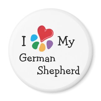 Animal Lover_I Heart My German Shepherd magnet