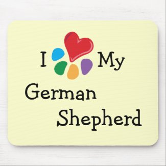 Animal Lover_I Heart My German Shepherd mousepad