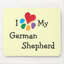 Animal Lover_I Heart My German Shepherd mousepads