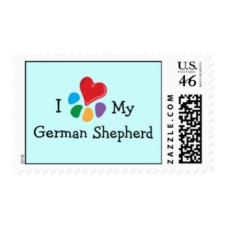Animal Lover_I Heart My German Shepherd stamp