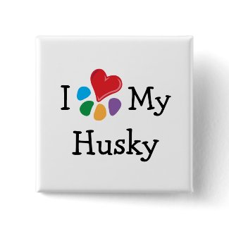 Animal Lover_I Heart My Husky button