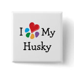 Animal Lover_I Heart My Husky Pins