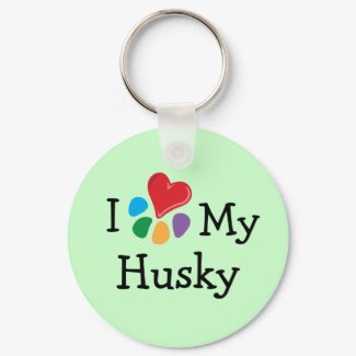 Animal Lover_I Heart My Husky keychain