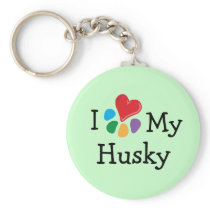 Animal Lover_I Heart My Husky keychains