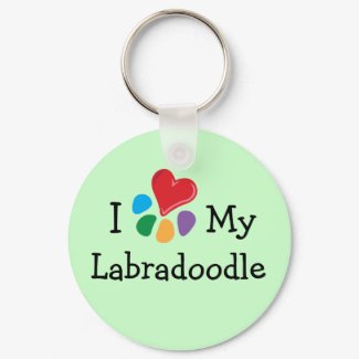 Animal Lover_I Heart My Labradoodle keychain