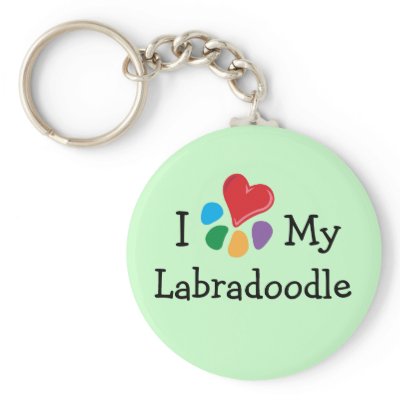 Animal Lover_I Heart My Labradoodle Key Chains by Artful_Animalz