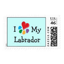 Animal Lover_I Heart My Labrador postage stamps
