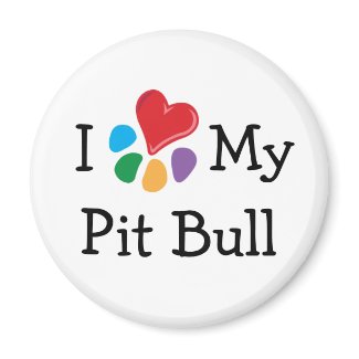 Animal Lover_I Heart My Pit Bull magnet