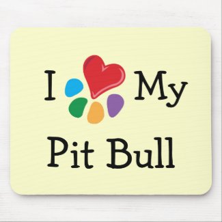 Animal Lover_I Heart My Pit Bull mousepad