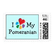 Animal Lover_I Heart My Pomeranian postage stamps
