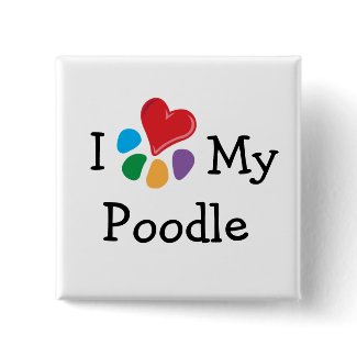 Animal Lover_I Heart My Poodle button