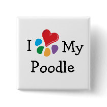 Animal Lover_I Heart My Poodle buttons