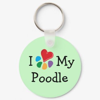 Animal Lover_I Heart My Poodle keychain