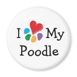 Animal Lover_I Heart My Poodle Fridge Magnets