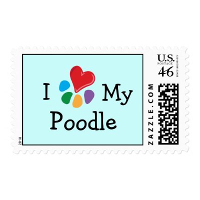 Animal Lover_I Heart My Poodle postage by Artful_Animalz