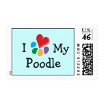 Animal Lover_I Heart My Poodle postage