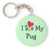Animal Lover_I Heart My Pug keychains