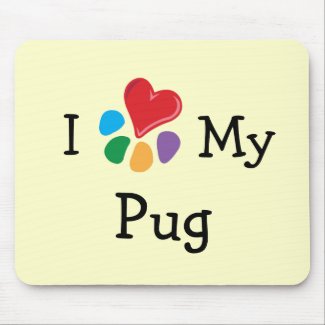 Animal Lover_I Heart My Pug mousepad