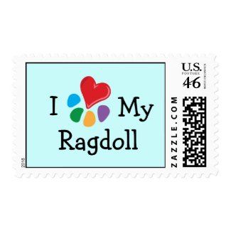 Animal Lover_I Heart My Ragdoll postage stamp