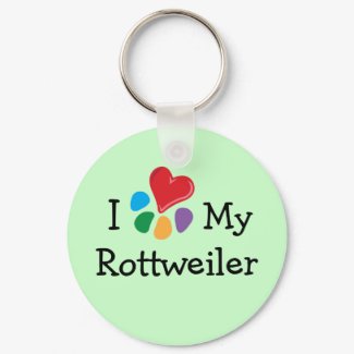 Animal Lover_I Heart My Rottweiler keychain